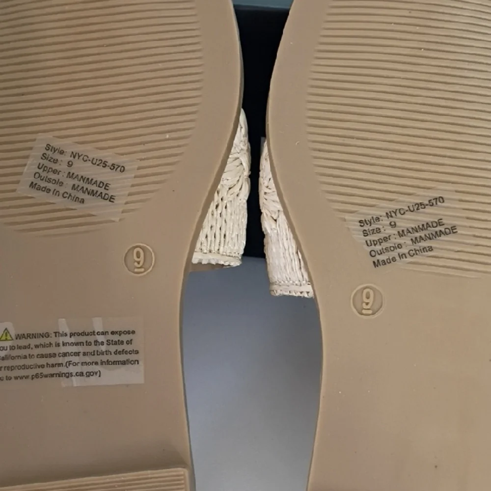 New York & Company Women's 9  Tan Slide Sandals Single Band Stich Flat Sandal - Picture 5 of 8